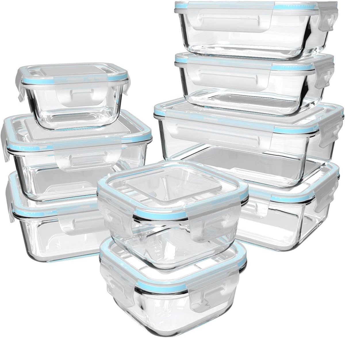 Food Storage Safe - Set da 18 contenitori in vetro