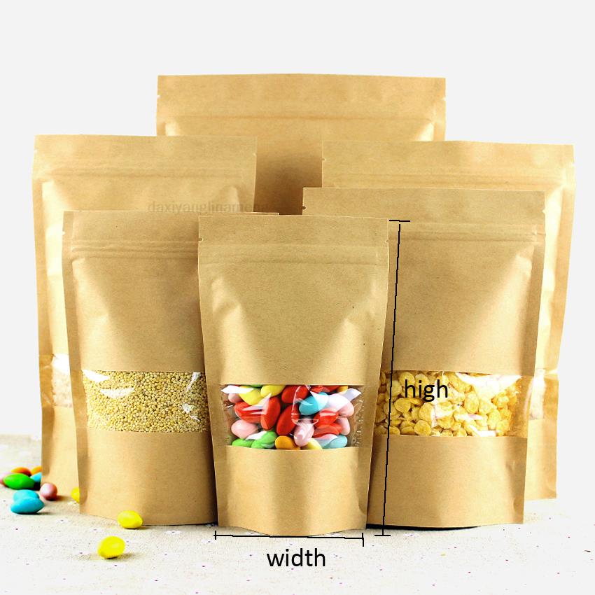 Zebra Food Storage - Confezioni in carta kraft con finestra,
