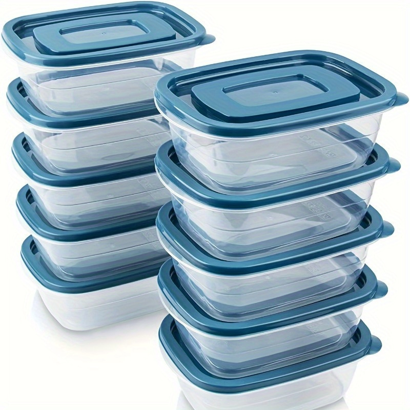 Food Storage Jars Plastic - Set di 6 Contenitori Trasparenti Impilabili