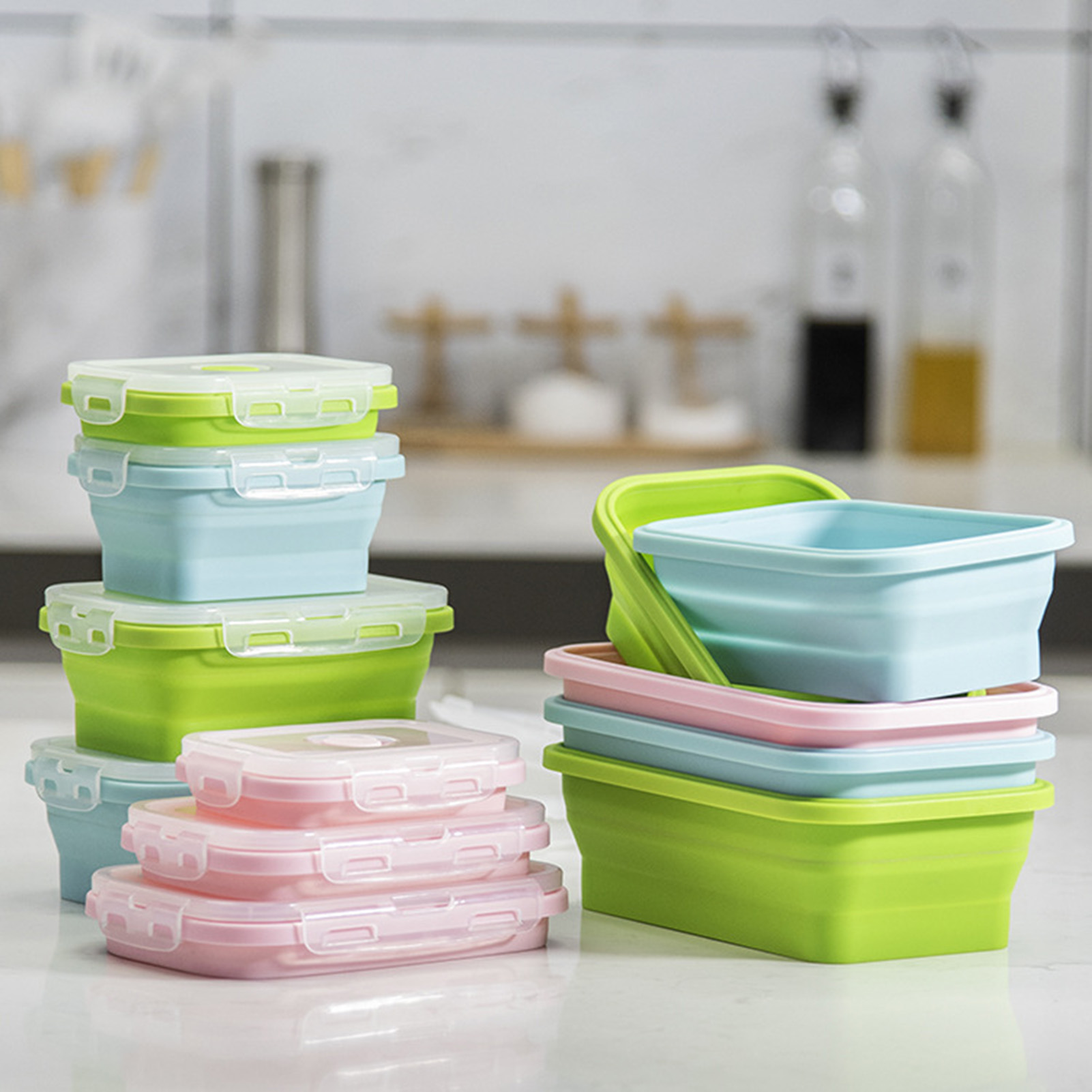Food Storage Safe - Contenitore per Pranzo in Silicone Pieghevole