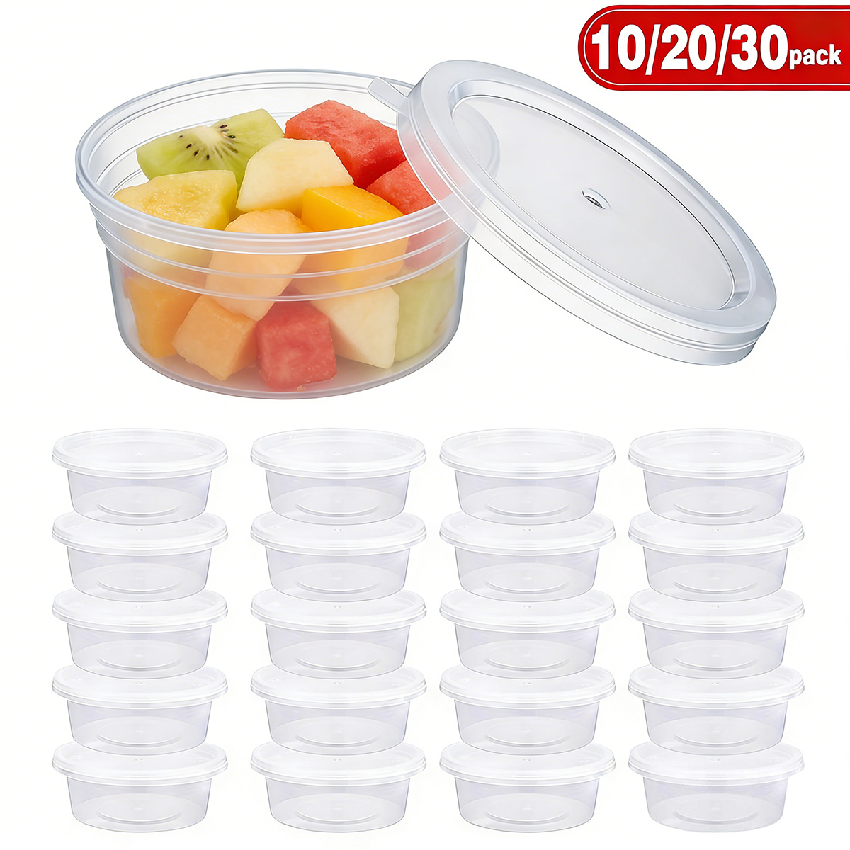 Food Storage Jars Plastic - Confezione da 10/20/30 Contenitori Piccoli per