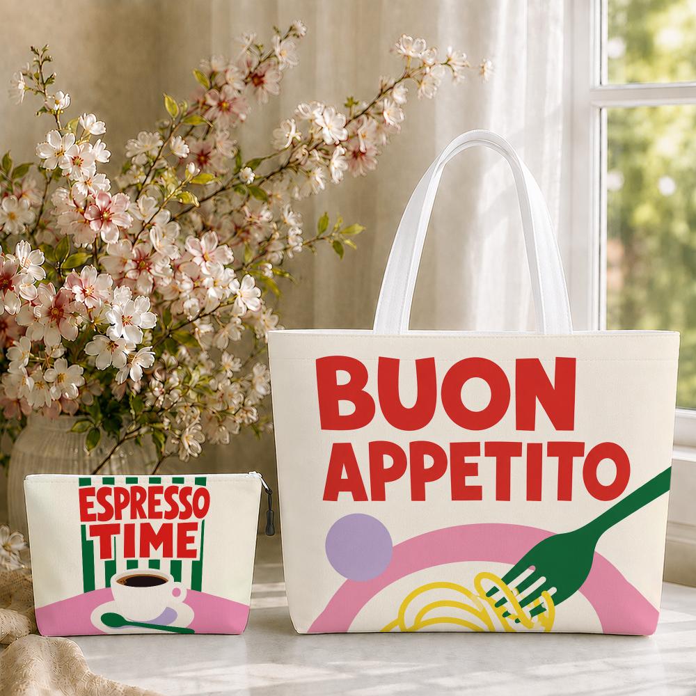Food Storage Quotes - Set di 2 Borse Portaoggetti Color