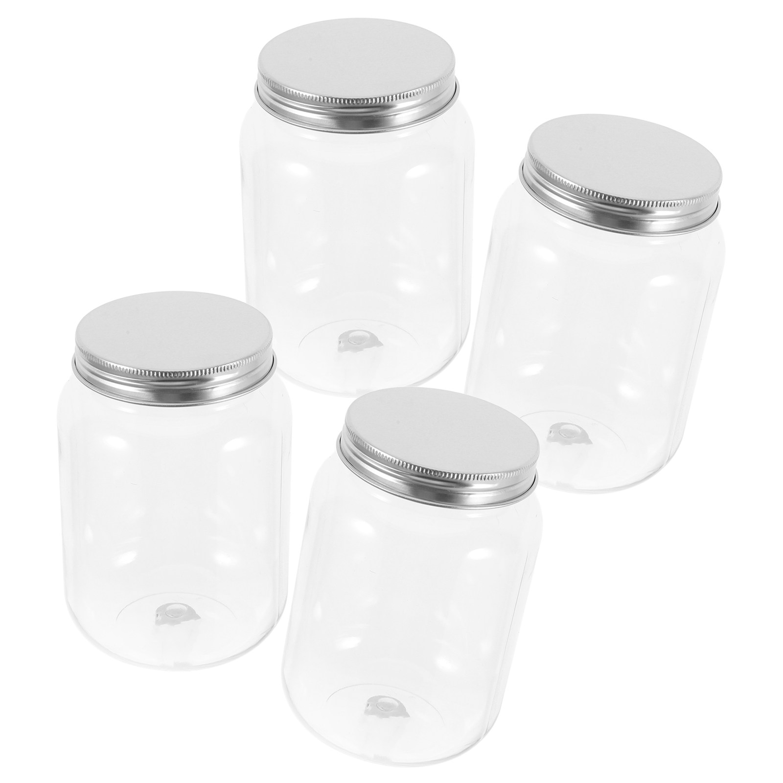 Food Storage Jars With Lids - 4 barattoli trasparenti in plastica con