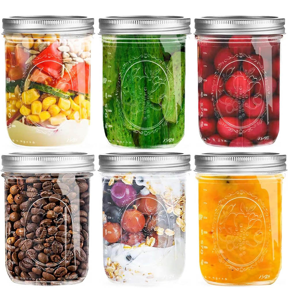 Food Storage With Lids - Barattoli Mason da 16oz a bocca