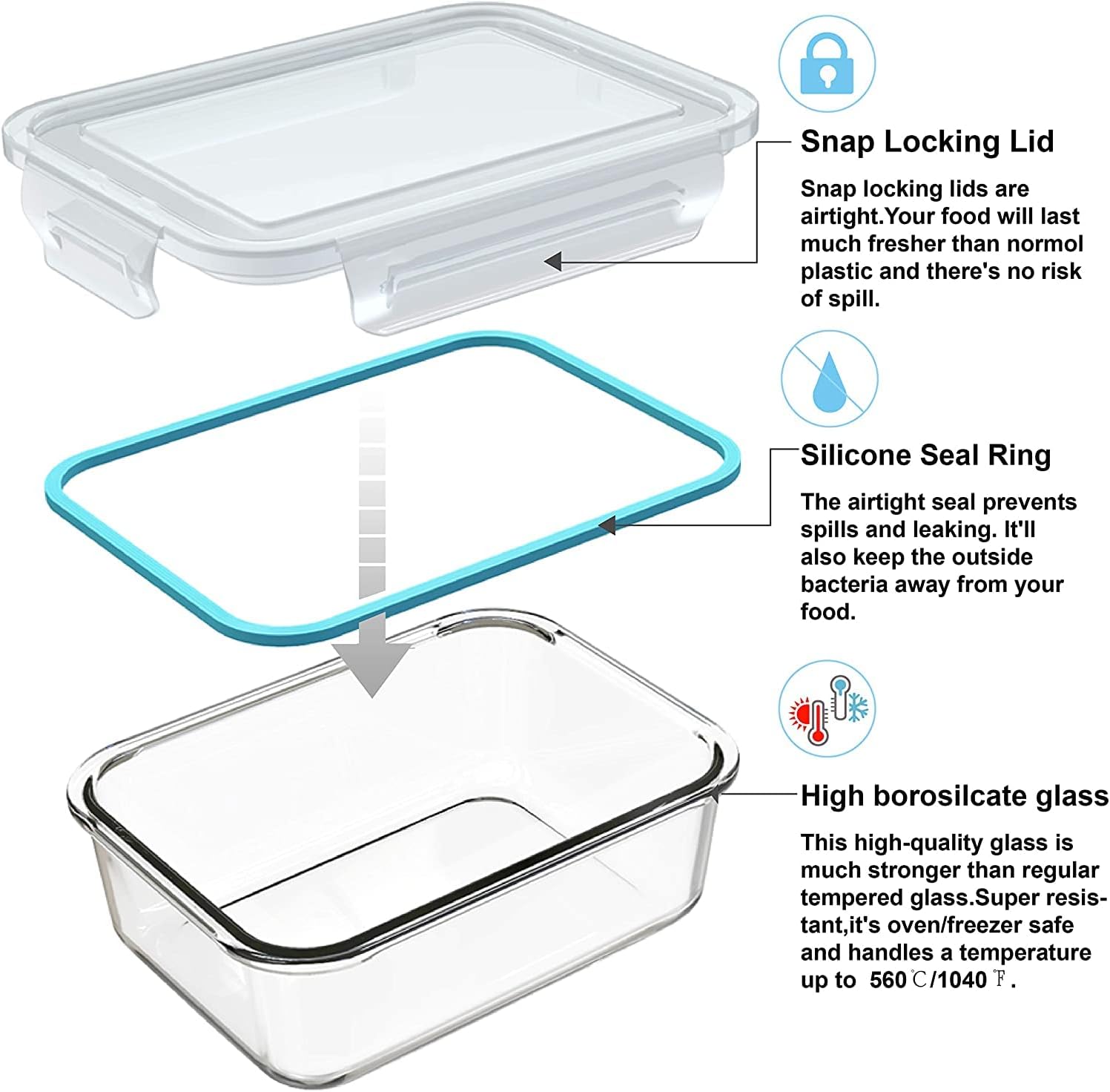 Set da 18 contenitori in vetro - Food Storage Safe recensione e prezzo