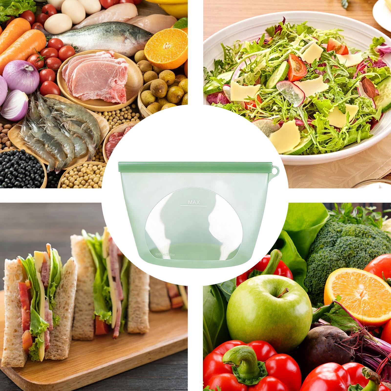 Sacchetti in silicone con chiu - Food Storage Bags Zip Lock Pouch recensione e prezzo