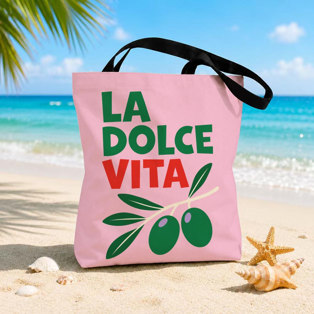 Borsa tote da spiaggia in tela - Food Storage Quotes recensione e prezzo