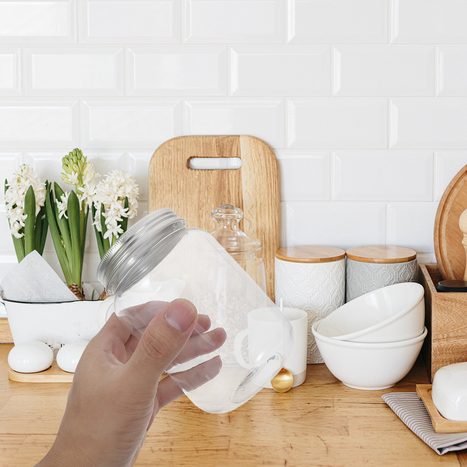 Set da 4 barattoli ermetici pe - Food Storage Jars Plastic recensione e prezzo