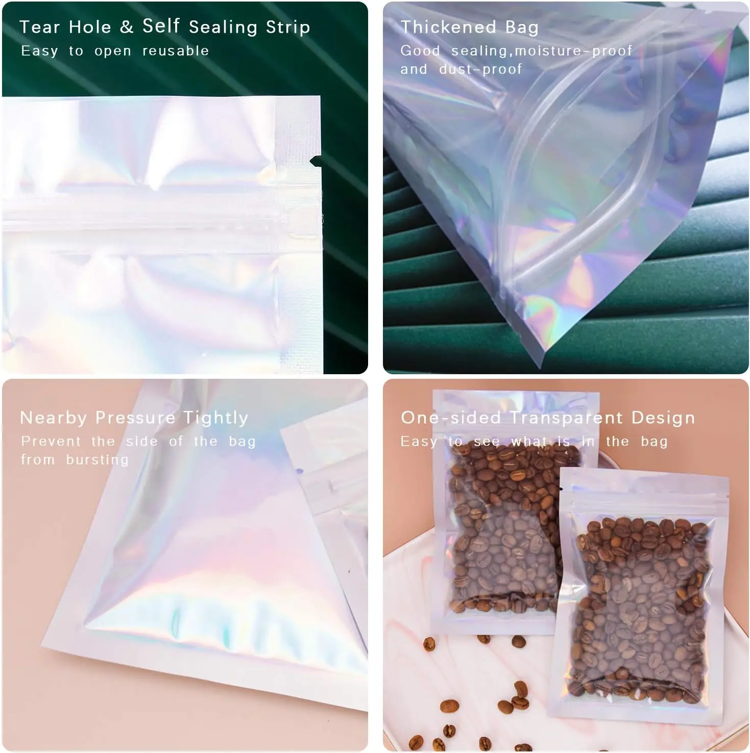 Sacchetti in Mylar arcobaleno  - Food Storage Bags Zip Lock Pouch recensione e prezzo