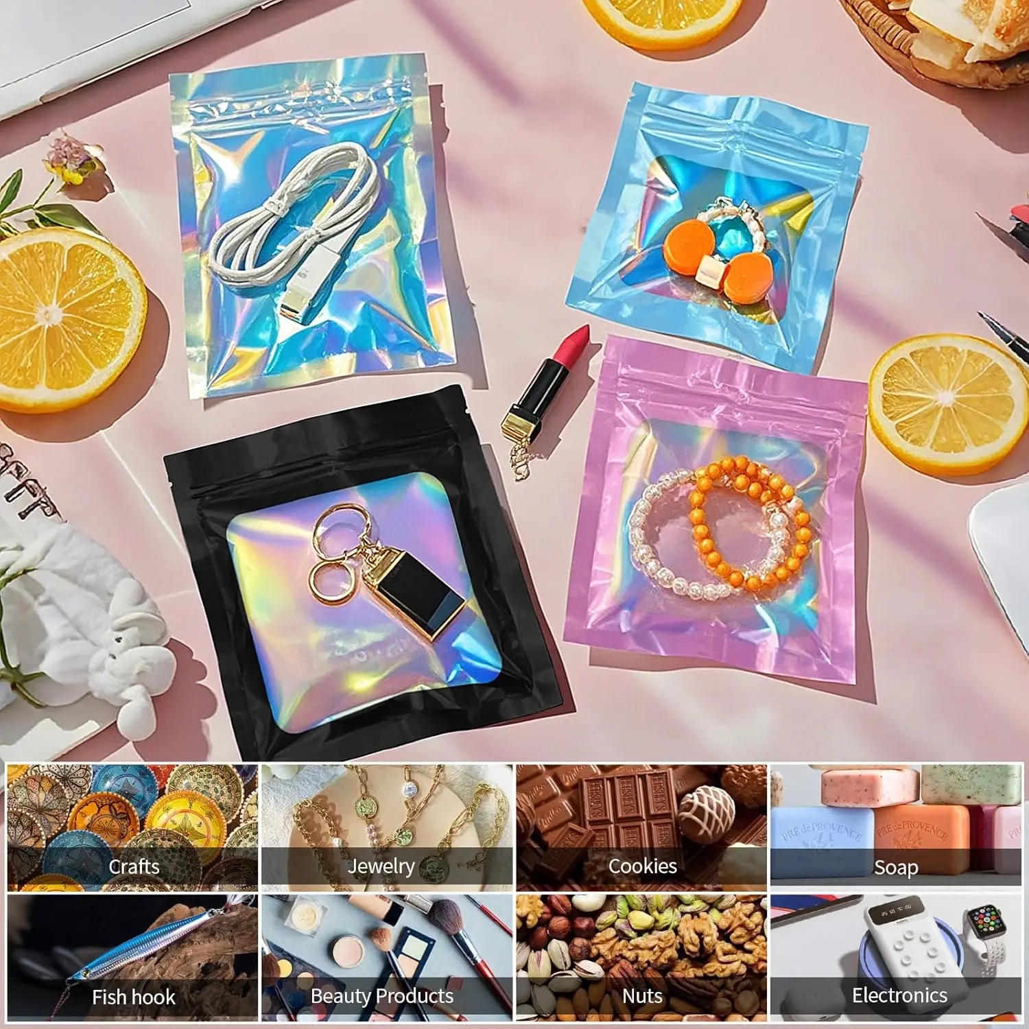 Sacchetti in Mylar arcobaleno  - Food Storage Bags Zip Lock Pouch recensione e prezzo